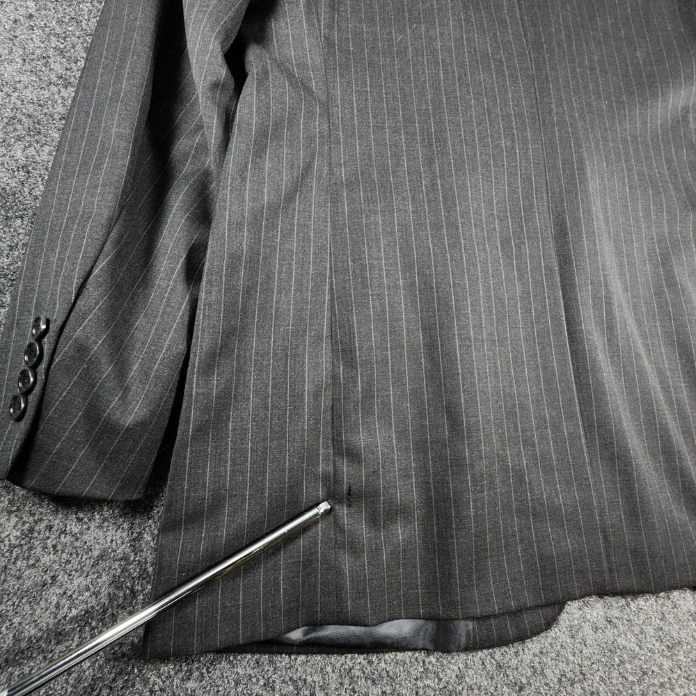 Brooks Brothers Suit Mens 46XL 35W Grey Pinstripe 1818 Fitzgerald Made In USA